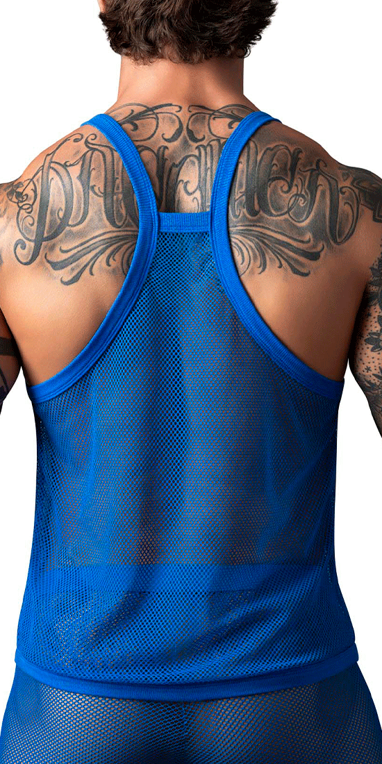 Male Power 110-11c Fishnet Tank Top Royal