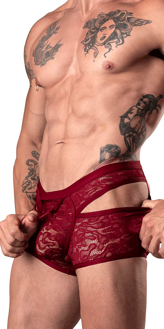 Male Power 126-289 Lucifer Cut Out Short Burgundy