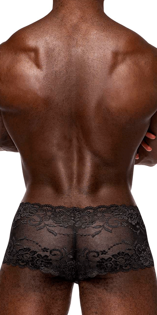 Male Power 127-280 Sassy Lace Mini Short Black