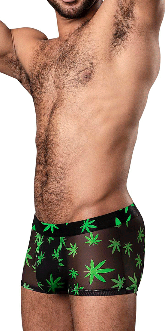 Male Power 145-294 Hazy Dayz Pouch Short Pot Leaf