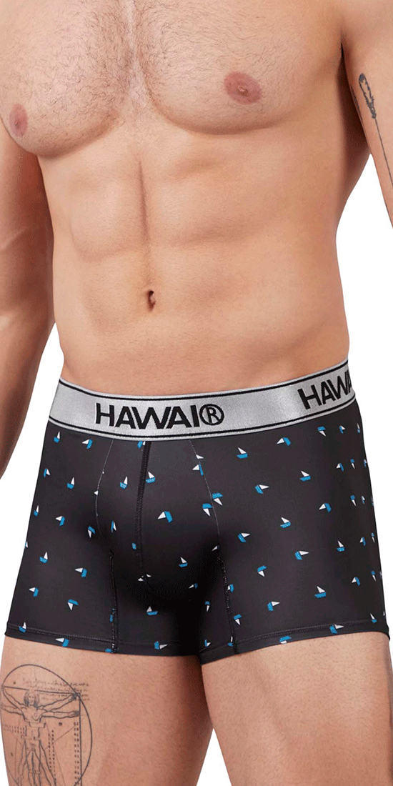 Hawai 42470 Bedruckte Mikrofaser-Badehose Schwarz