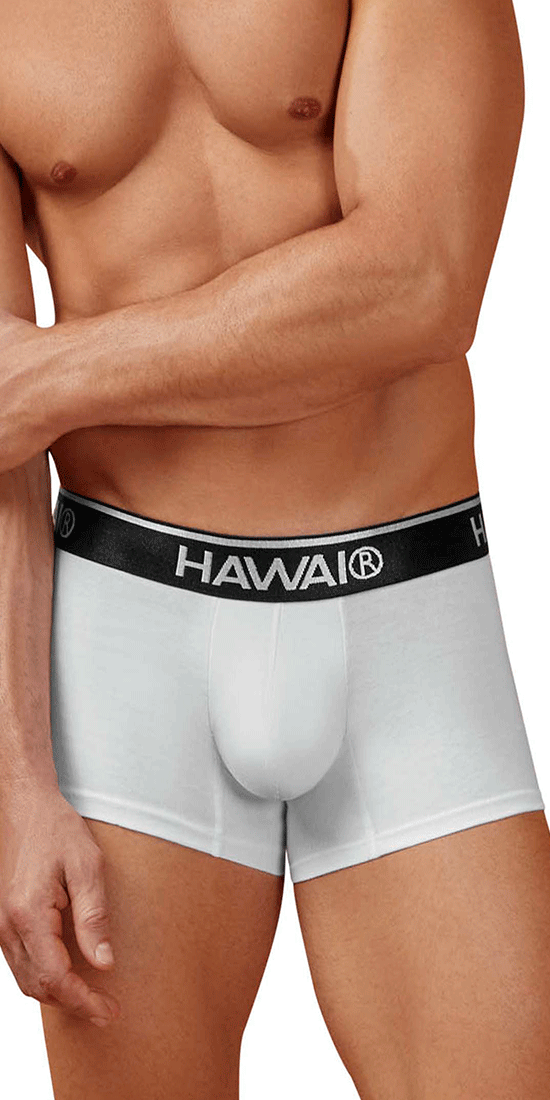 Hawair 4986 Cotton Blend Trunks White-01