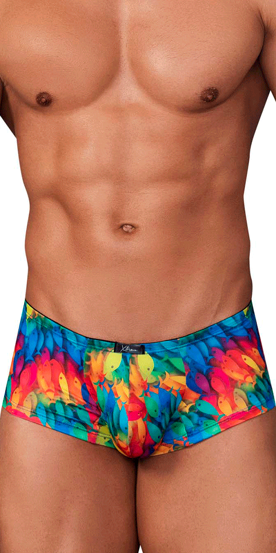 Xtremen 91147 Printed Microfiber Trunks Rainbow Fish –   - Men's Underwear and Swimwear