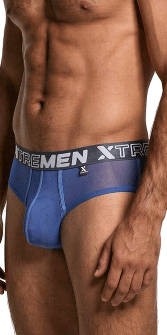 Xtremen 91262 Microfiber Mesh Briefs Blue