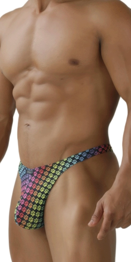 Xtremen 91284 Ultimate Rainbow Expression Men's Thong Paw Print