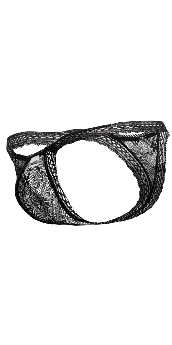 Candyman 99420 Double Lace Thongs Black