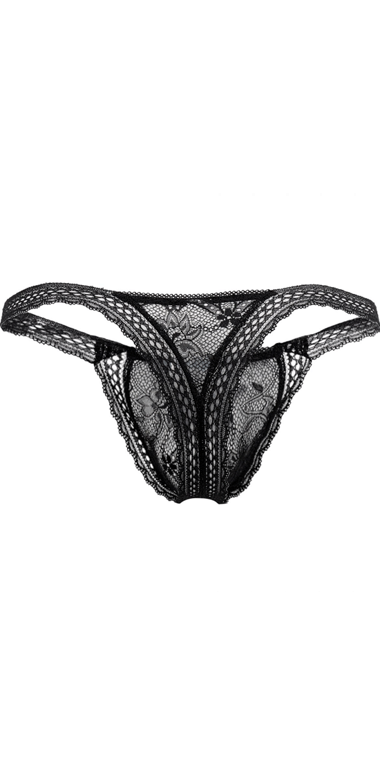 Candyman 99420x Double Lace Thongs Black