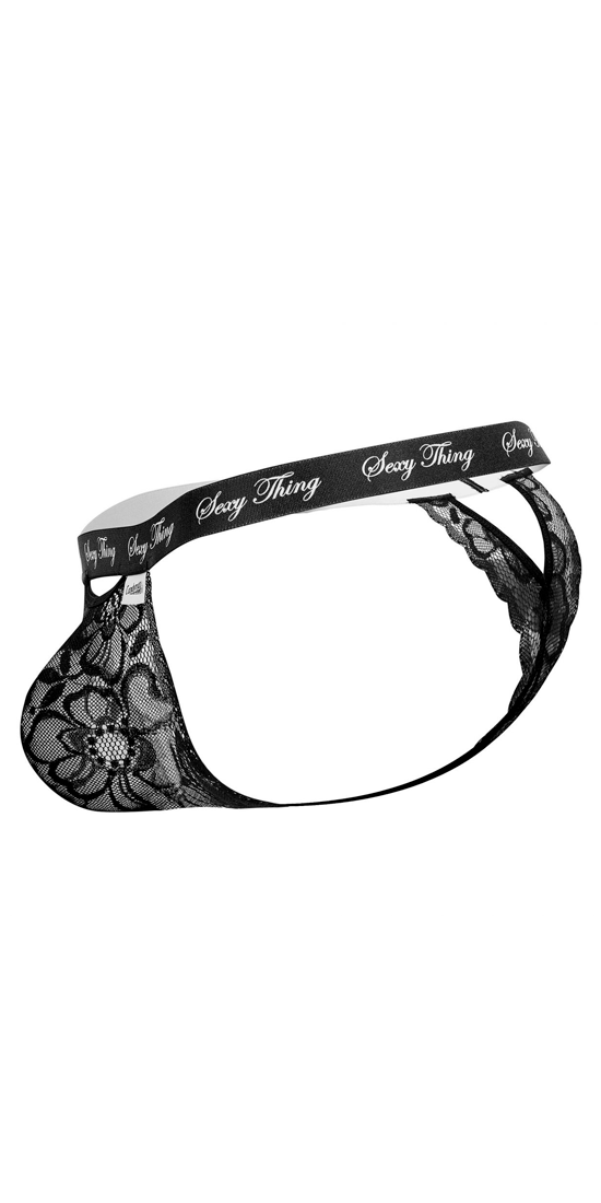 Candyman 99594 Sexy Thing Lace Thongs Black