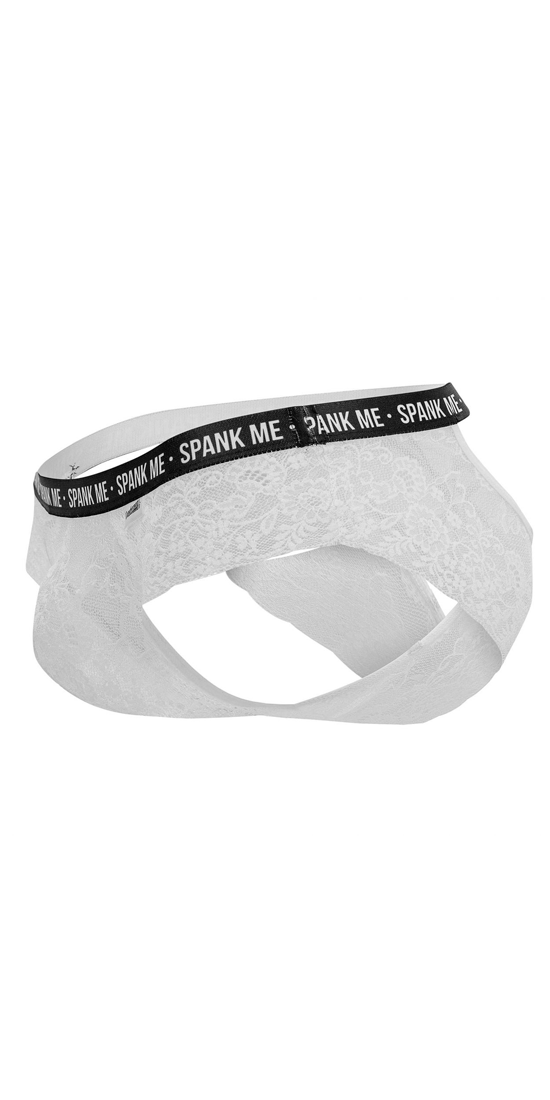 Candyman 99615x Spank Me Lace Briefs White