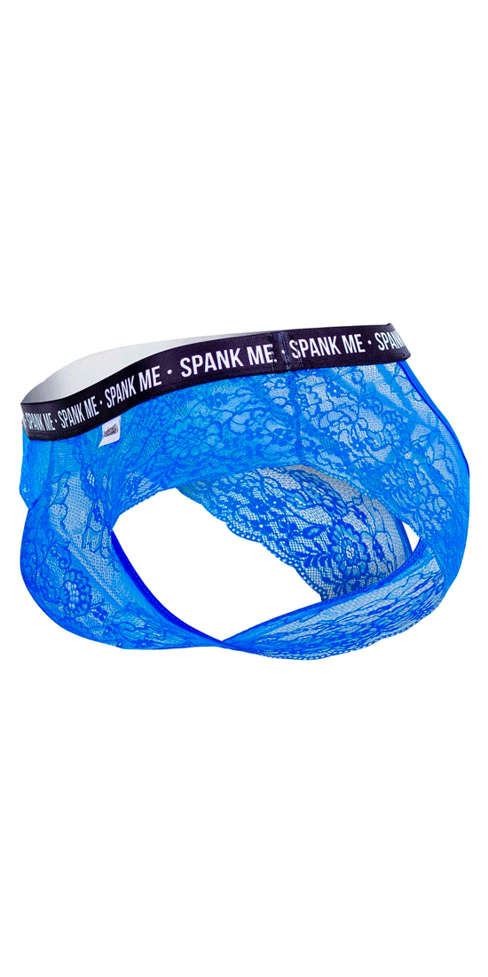 Candyman 99615x Spank Me Lace Briefs Dark Blue