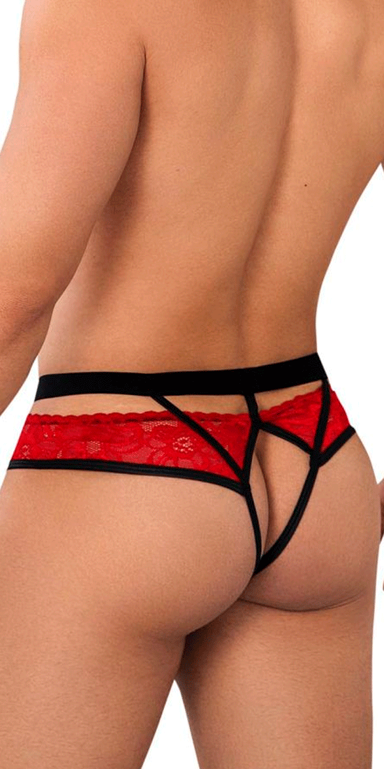 Candyman 99627 Jockstrap en dentelle Rouge