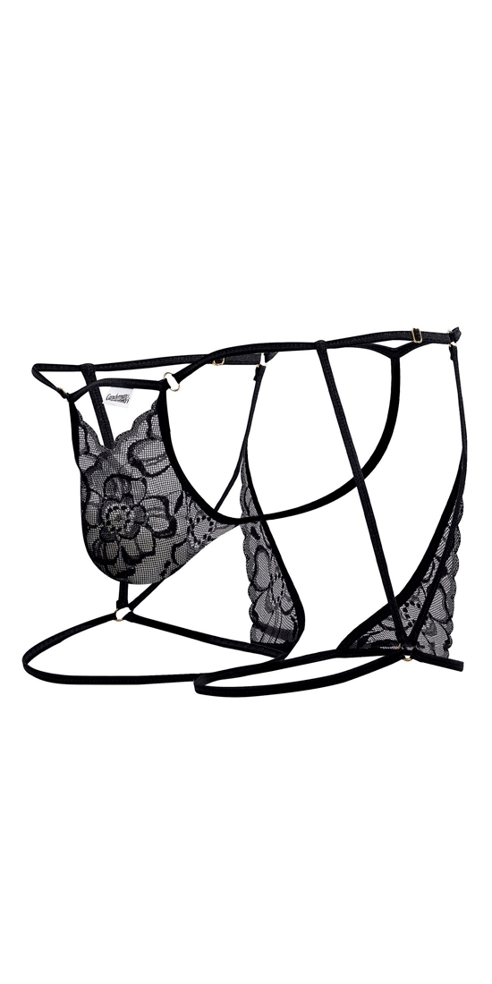 Candyman 99678 Garter Thongs Black
