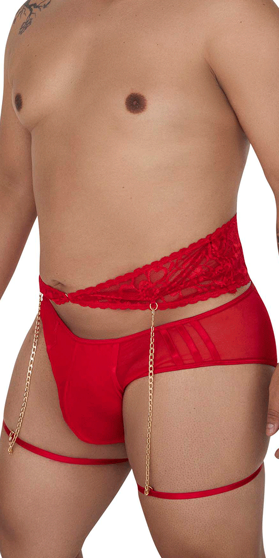 Candyman 99703x Ensemble deux pièces porte-jarretelles Rouge