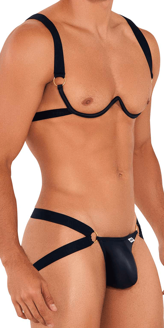 Candyman 99731 Harness-bra Two Piece Set Black
