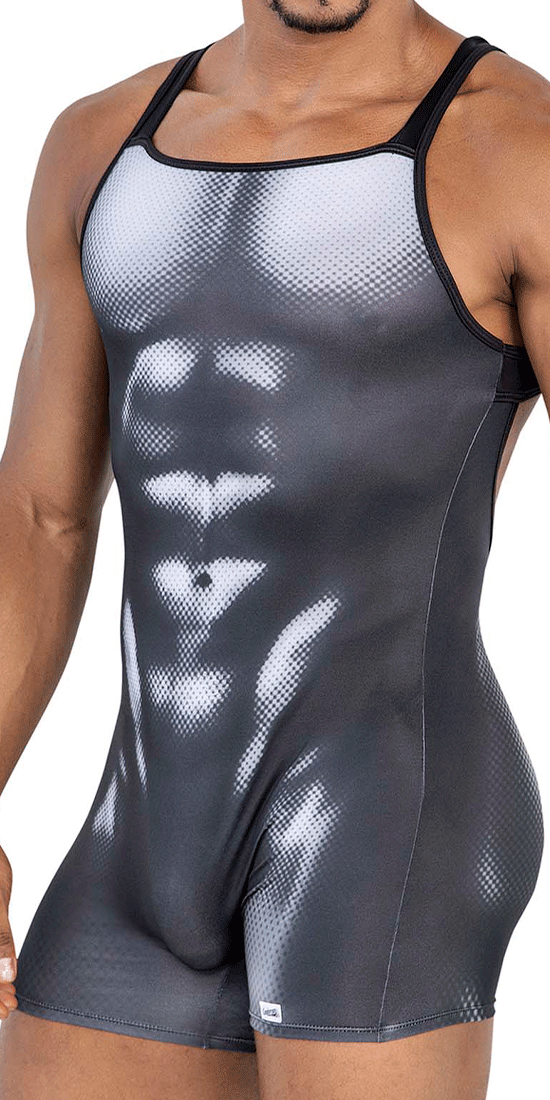 Candyman 99796 Muskel-Onesie-Bodysuit Schwarz-Weiß