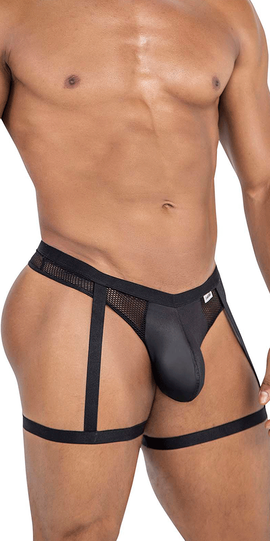 Candyman 99798 Garter Mesh Thongs Black
