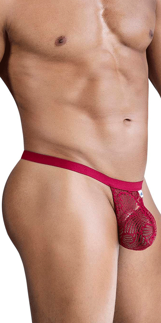 Candyman 99823 Lace Thongs Wine