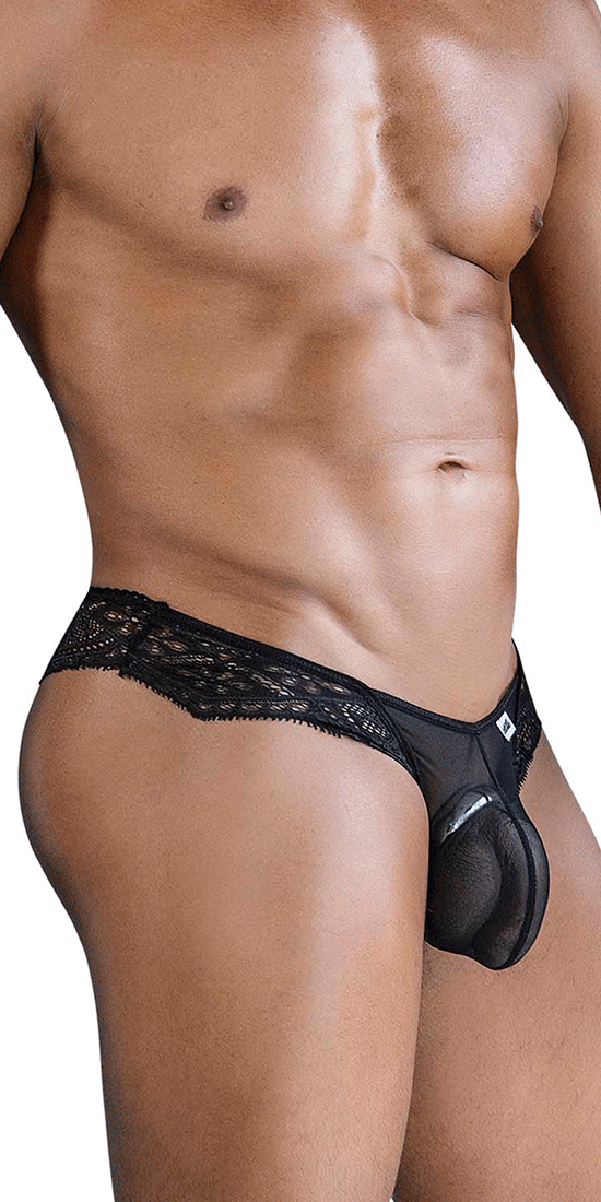 Candyman 99828 Lace-mesh Thongs Black