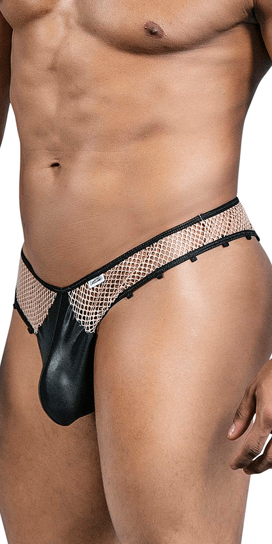 Candyman 99860 Fishnet Thongs Nude-black