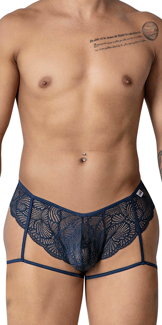 Candyman 99905 Garter Lace Briefs Navy