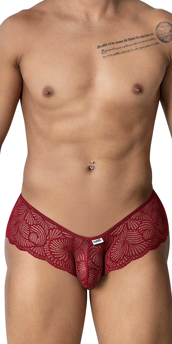 Candyman 99907 Lace Trunks Burgundy