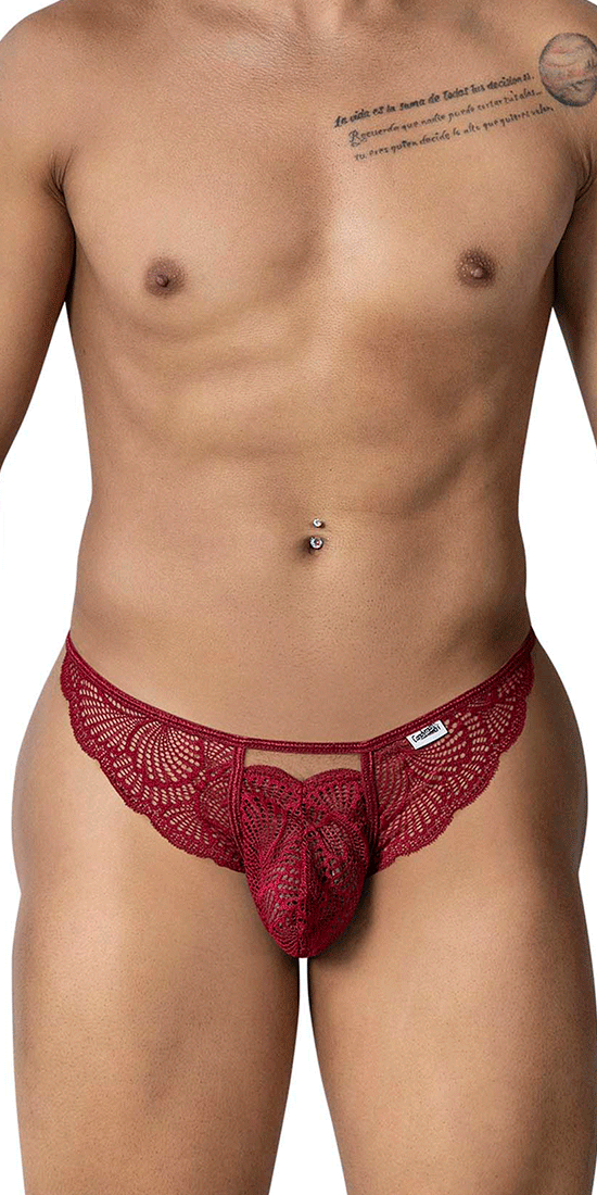 Candyman 99910 Lace Thongs Burgundy