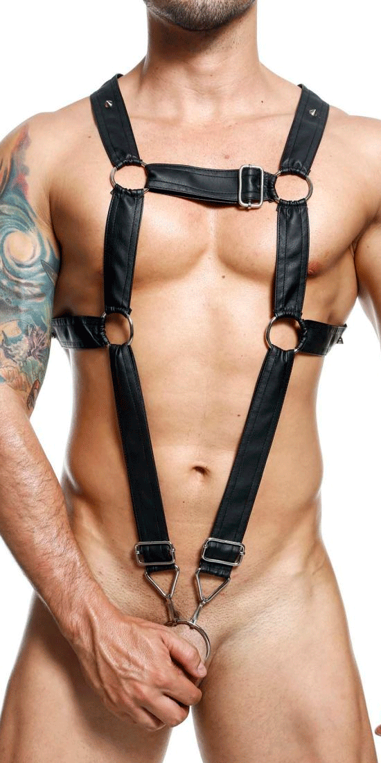 Malebasics Dmbl07 Dngeon Cross Cock Ring Harness Black