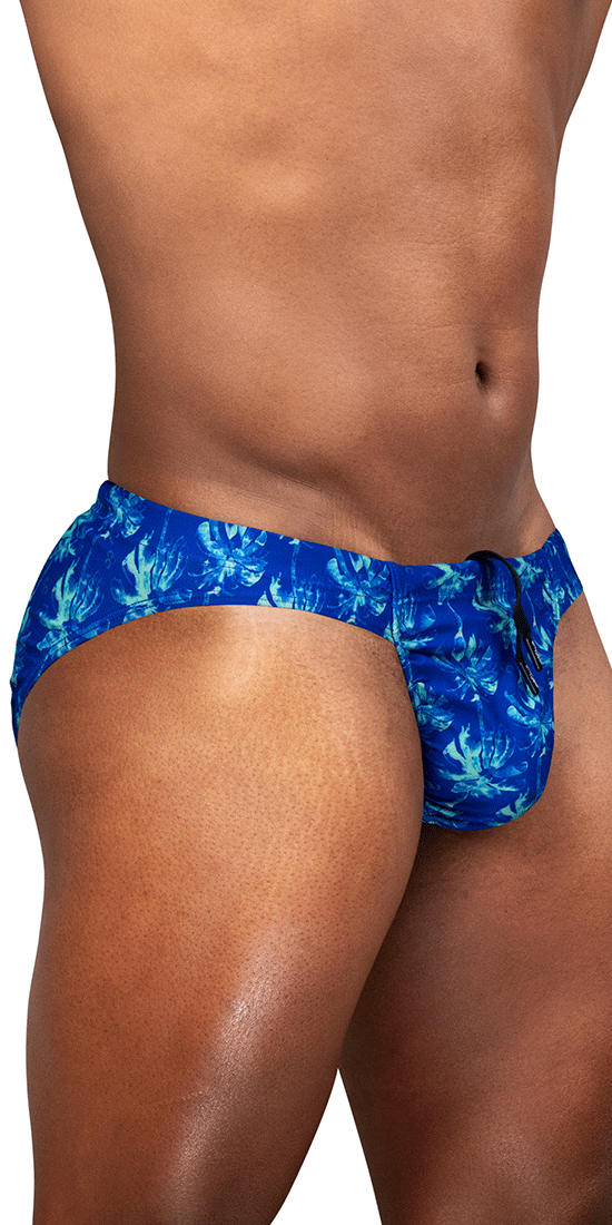 Ergowear Ew1826 Vibrant Blue Abstract Floral Men's Swim Bikini Royal Blue-palms