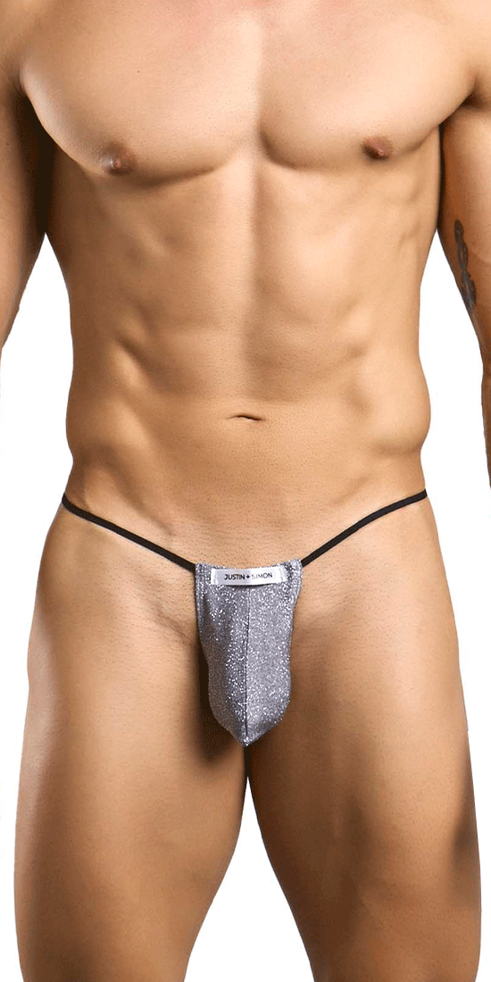 Justin+simon Xsj02 Silky G-string Bulge Lurex Gray