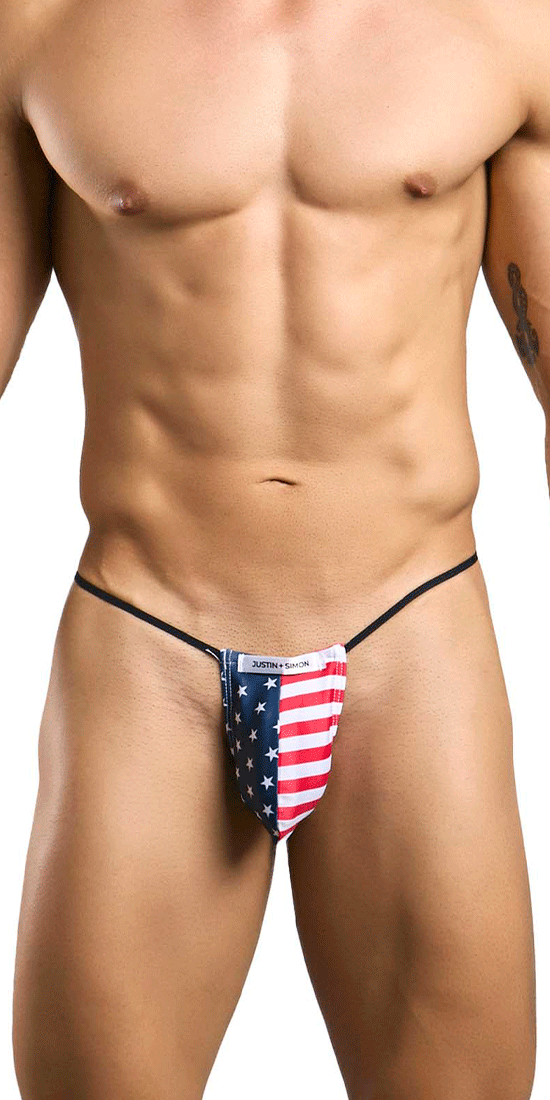 Justin+simon Xsj02 Silky G-string Bulge Usa Flag