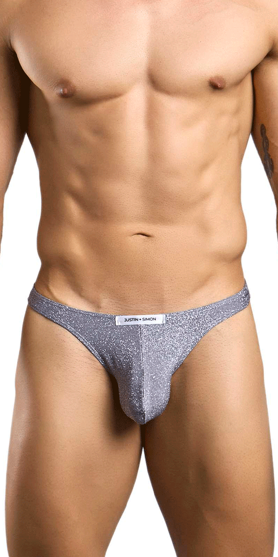 Justin+simon Xsj03 Silky Sexy Thongs Lurex Gray