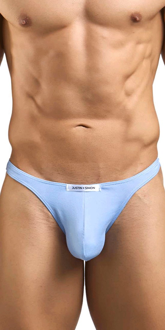 Justin+simon Xsj03 Silky Sexy Thongs Peach Blue