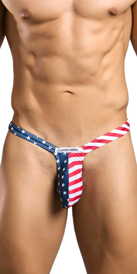 Justin+simon Xsjbu02 Bulge Thongs Usa Flag