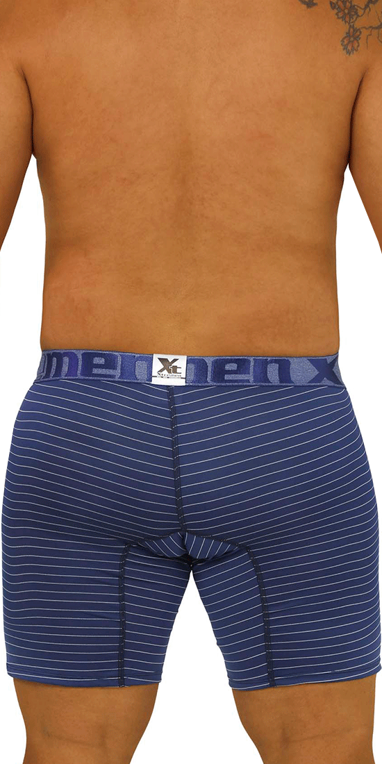Xtremen 70004 Striped Boxer Briefs Dark Blue