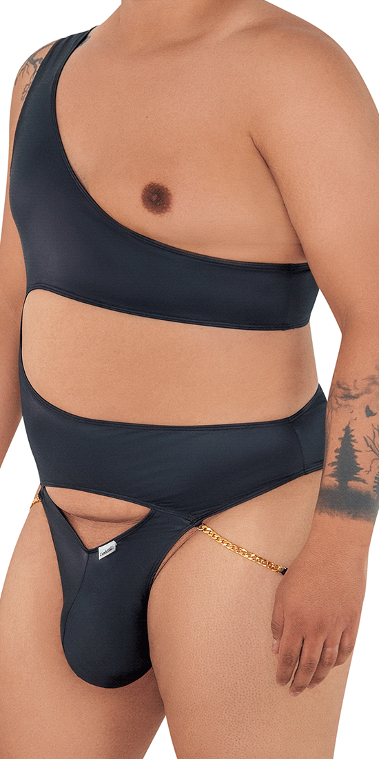 Candyman 99597x One Shoulder Bodysuit Black