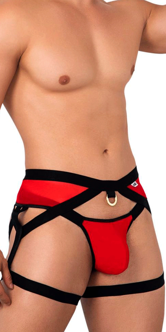 Candyman 99623 Sexy Garter Jockstrap Red