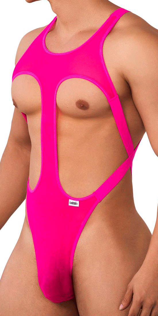 Candyman 99643 Mesh Bodysuit Hot Pink