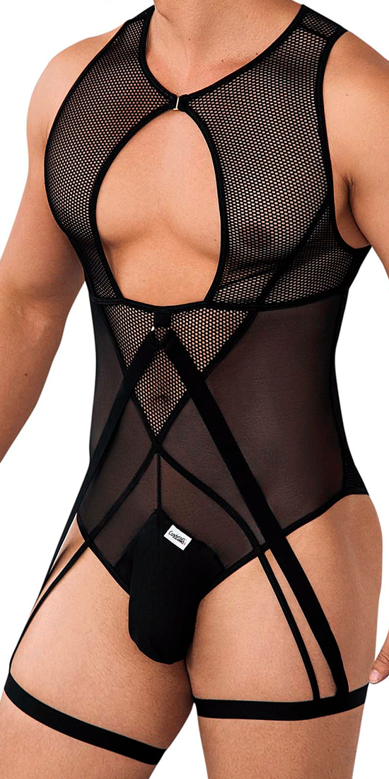 Candyman 99650 Mesh Bodysuit Black