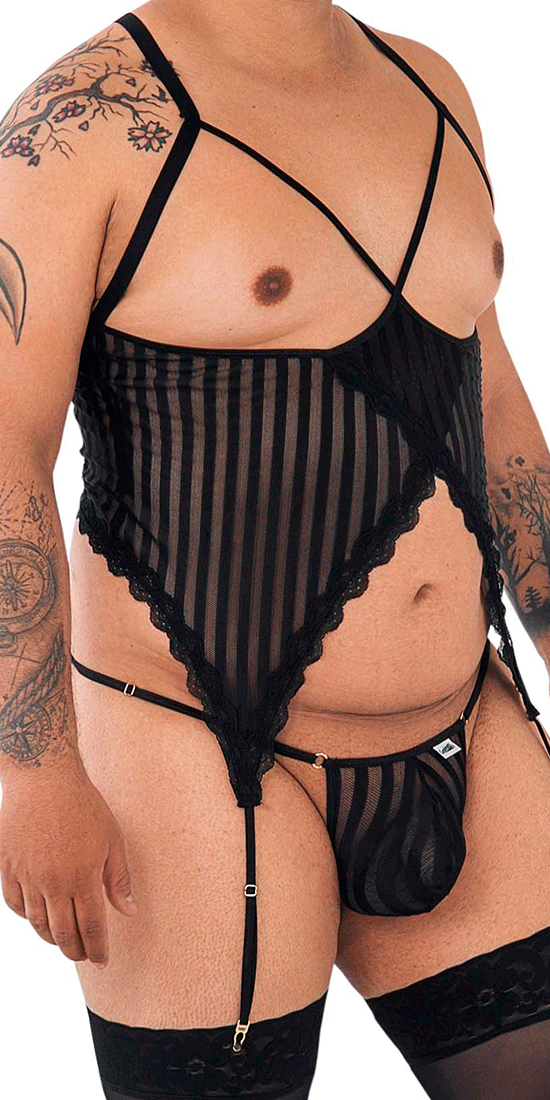 Candyman 99654x Mesh Two Piece Set Black