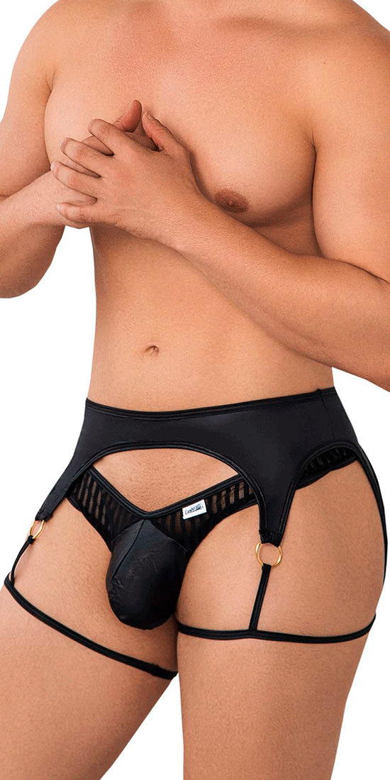 Candyman 99655 Garter Thong Black