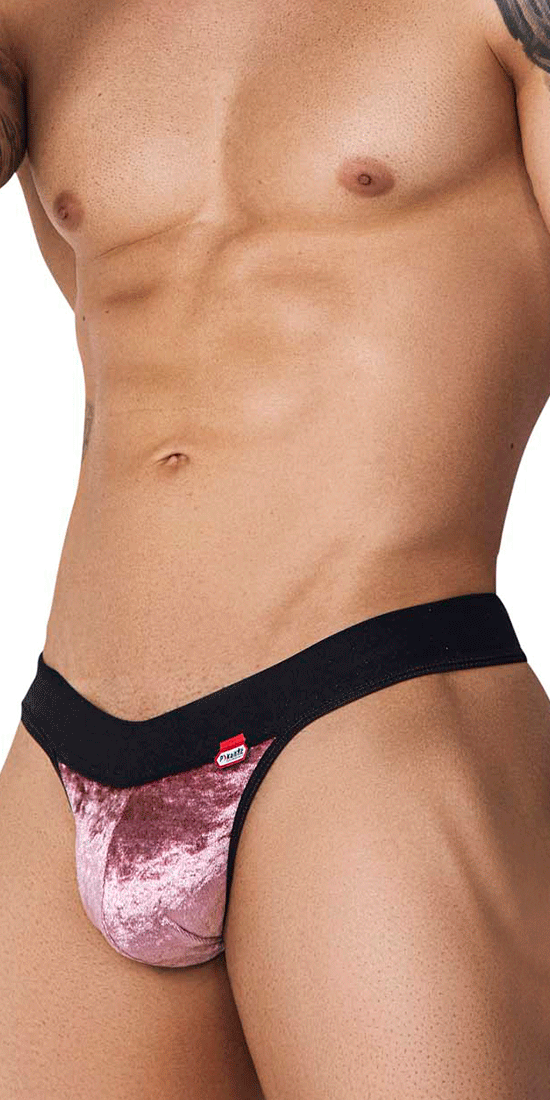 Pikante 1099 Clandestine Velvet Thongs Pink