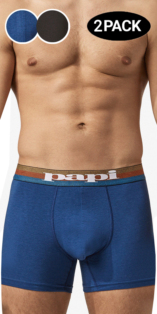 Papi 2-Pack Jockstraps Underwear - UMPA108 (Pageant Blue/Black, XL) 