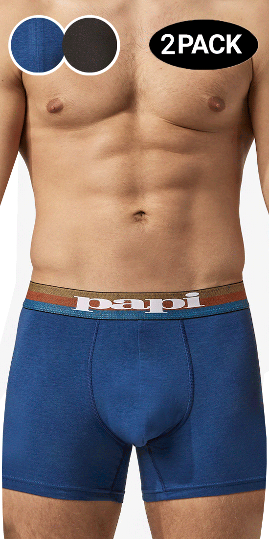 Papi Umpa088 2pk Microflex Brazilian Boxer Briefs Blue black