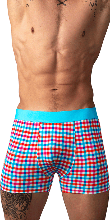 Male Power 160-306 So Comfy Gingham Boxer Brief Gingham Print