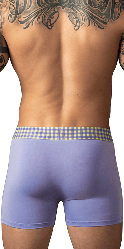 Male Power 161-306 So Comfy Gingham Boxer Brief Purple