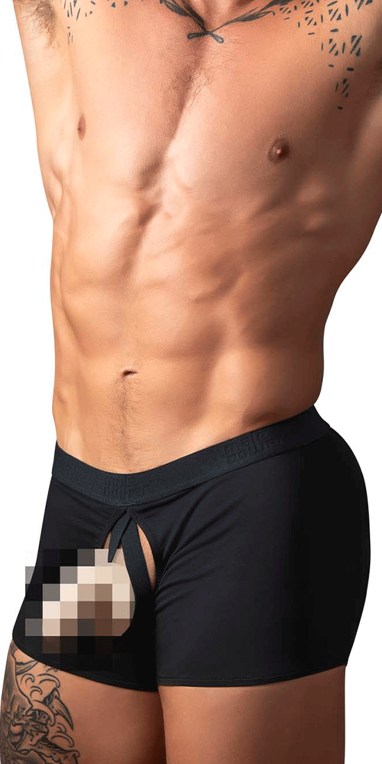 Male Power 162-304 Open Ended Moonshine Short Black