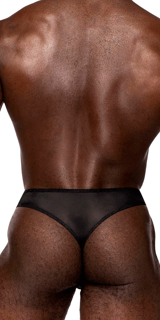 Male Power 409-280 Sassy Lace Open Ring Thong Black
