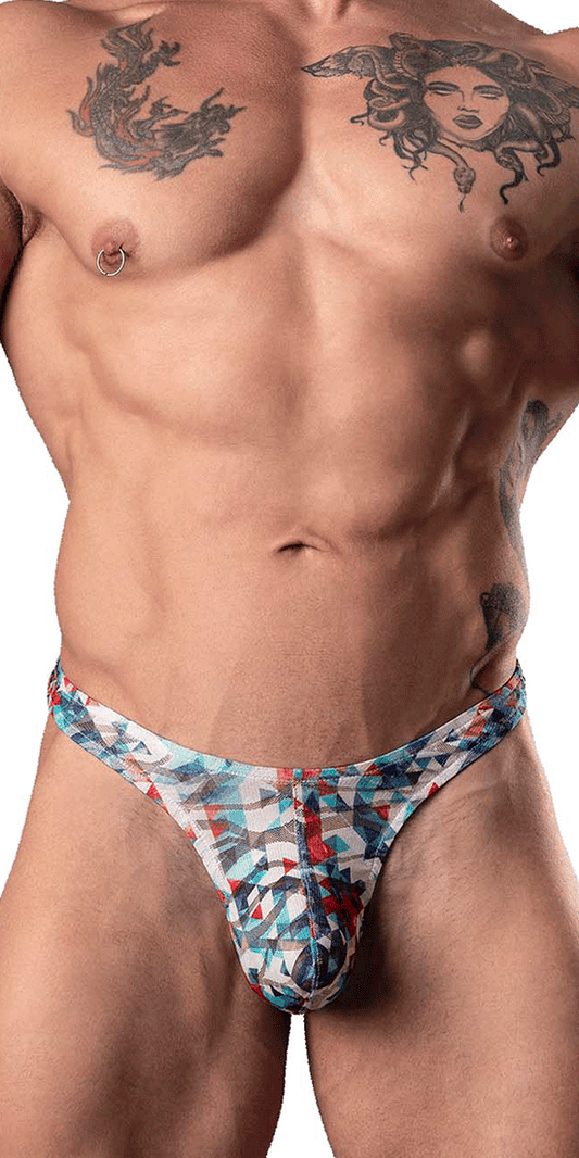 Male Power 431-293 Your Lace Or Mine Bong Thong Red-white-blue