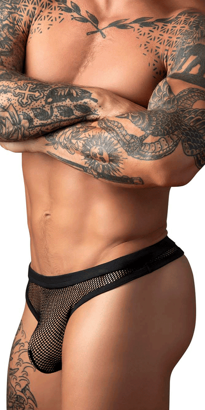 Male Power 441-11c Fishnet 2 Bong Thong Black