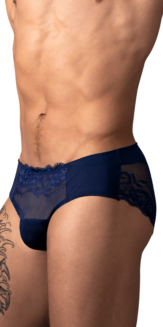 Male Power 492-280 Sassy Lace Bikini Sold Pouch Navy